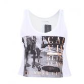 Blusa Calvin Klein Jeans Cropped Branco